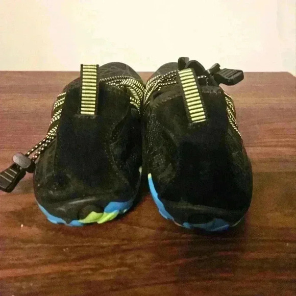 Mens Water Shoe Black Green Multicolored Sole US 10 EU 43 EUC - Picture 4 of 8